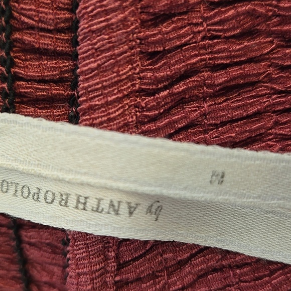 Anthropologie Muted Rose Pink Smocked Puff Sleeve Top - Picture 7 of 8